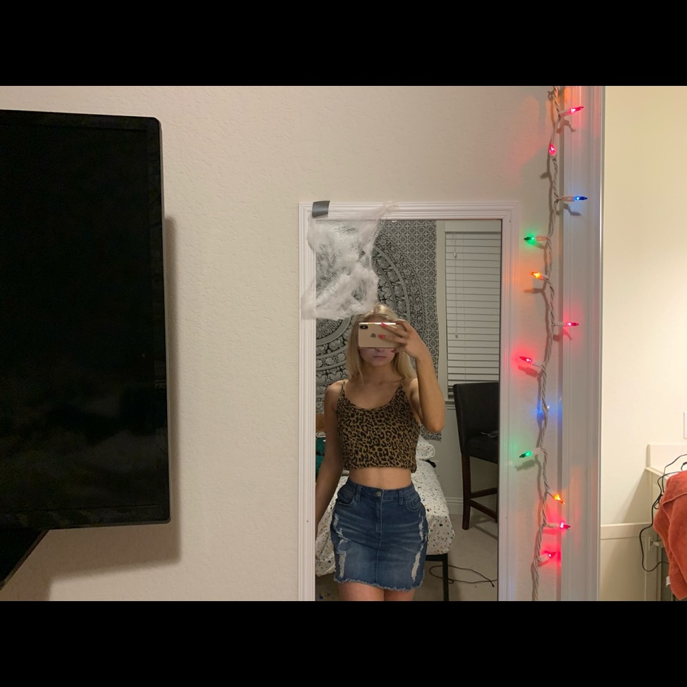 cute jean ripped skirt